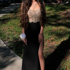 Jada high slit backless dress